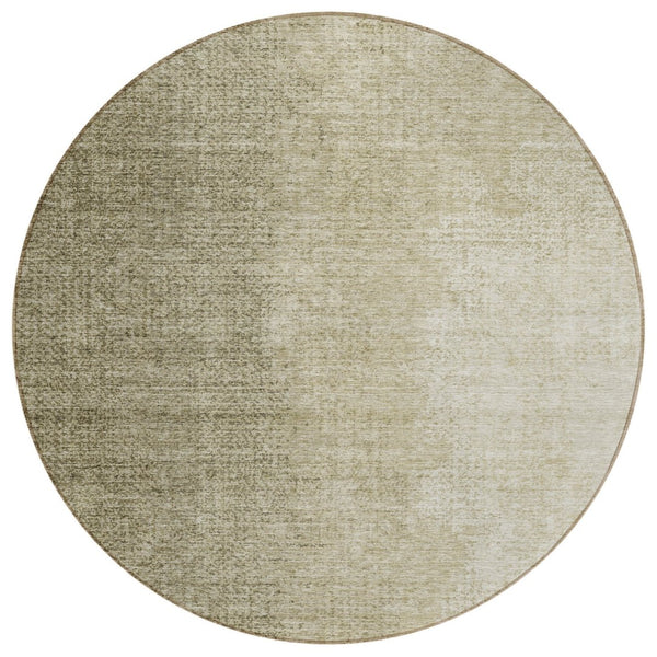 HomeRoots 5' Abstract Washable Area Rug in Brown, Beige & Taupe - Durable Indoor/Outdoor Design for Easy Care 8' Round 588210