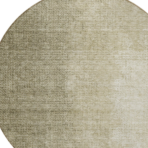 Homeroots 3' Abstract Washable Indoor Outdoor Area Rug In Brown Beige And Taupe - Stylish, Durable, Versatile Decor 8' Round Polyester 588210
