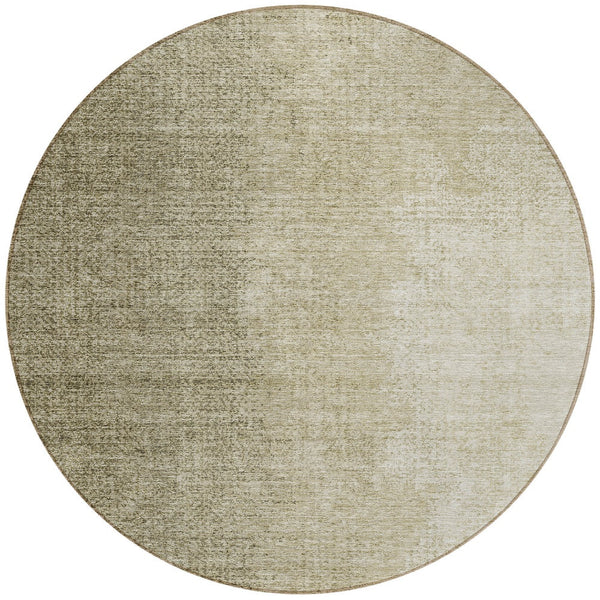 Homeroots 3' Abstract Washable Indoor Outdoor Area Rug In Brown Beige And Taupe - Stylish, Durable, Versatile Decor 8' Round Polyester 588210