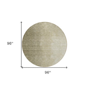Homeroots 3' Abstract Washable Indoor Outdoor Area Rug In Brown Beige And Taupe - Stylish, Durable, Versatile Decor 8' Round Polyester 588210