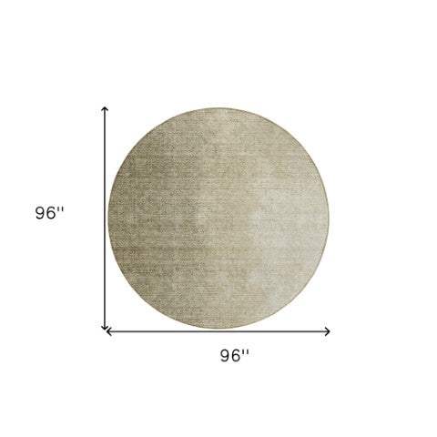 Homeroots 3' Abstract Washable Indoor Outdoor Area Rug In Brown Beige And Taupe - Stylish, Durable, Versatile Decor 8' Round Polyester 588210