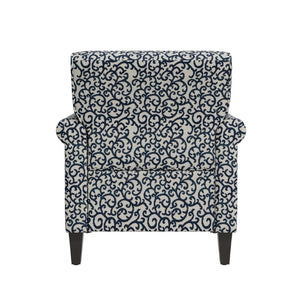 English Elm Barnet Traditional Accent Armchair with Vine Upholstery Nailhead Trim Solid Wood Legs B127P495066