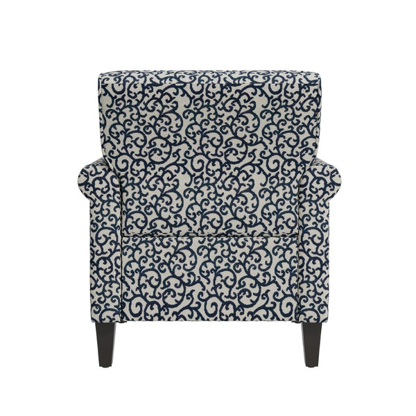 English Elm Barnet Traditional Accent Armchair with Vine Upholstery Nailhead Trim Solid Wood Legs B127P495066