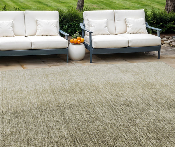 Homeroots 3' Abstract Washable Indoor Outdoor Area Rug In Brown Beige And Taupe - Stylish, Durable, Versatile Decor 10' X 14' Polyester 588213