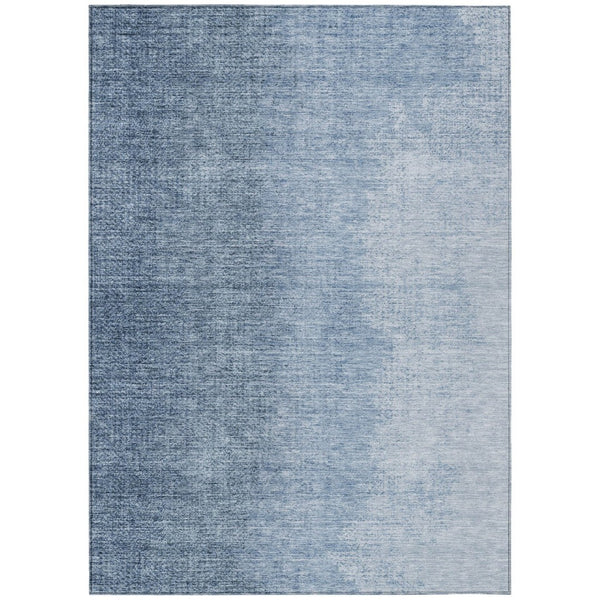 HomeRoots 5' Navy Blue and Sky Blue Abstract Indoor Outdoor Area Rug – Durable, Washable, Stylish Accent for Any Space 5' X 8' 588215