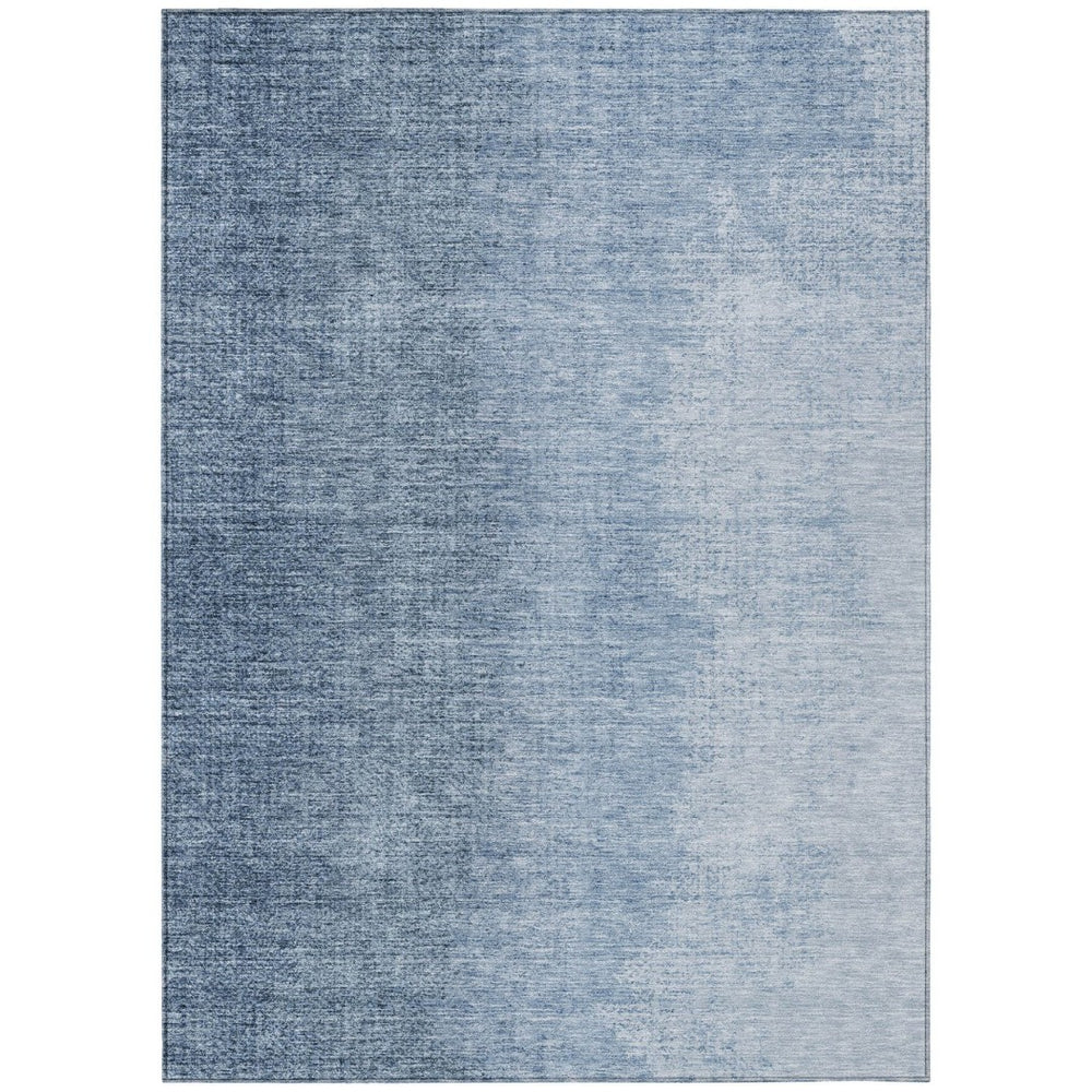 HomeRoots 5' Navy Blue and Sky Blue Abstract Indoor Outdoor Area Rug – Durable, Washable, Stylish Accent for Any Space 10' X 14' 588219