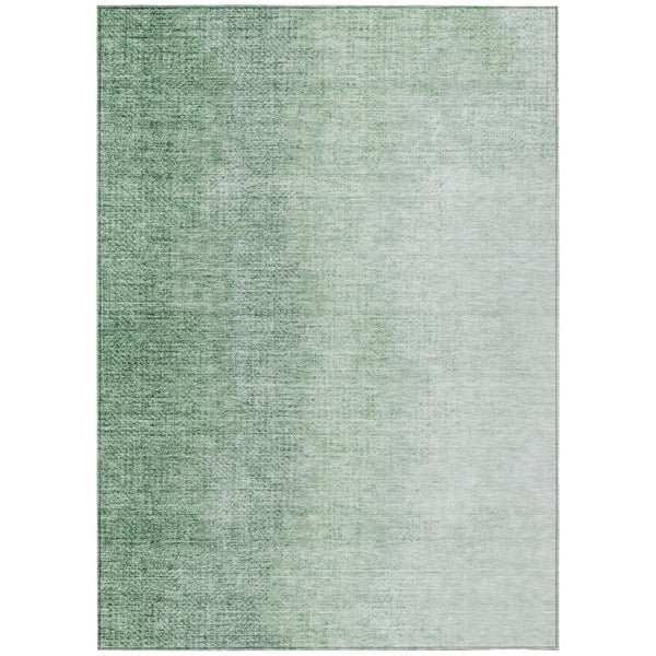 HomeRoots 5' Artichoke Green & Fern Green Abstract Washable Area Rug for Stylish Indoor & Outdoor Spaces 10' X 14' 588225