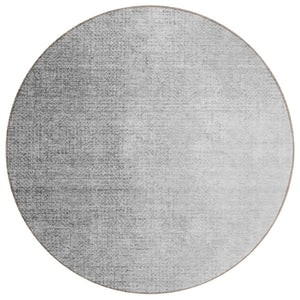 HomeRoots 5' Gray and Silver Abstract Area Rug - Stylish, Washable Design for Indoor and Outdoor Spaces 8' Round 588228