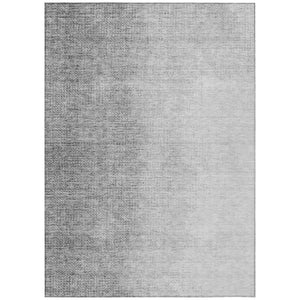 HomeRoots 9' Gray and Silver Abstract Area Rug - Stylish, Washable Design for Indoor and Outdoor Use, Easy Care 9' X 12' 588230