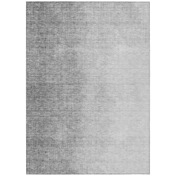 HomeRoots 9' Gray and Silver Abstract Area Rug - Stylish, Washable Design for Indoor and Outdoor Use, Easy Care 9' X 12' 588230