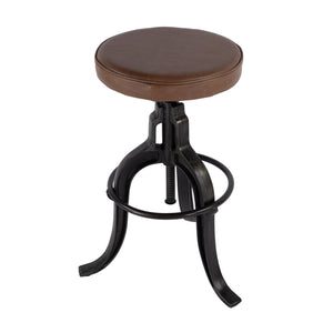 Butler Specialty Knight Adjustable Height Leather And Iron Bar Stool - Rustic Charm Meets Industrial Style For Any Space Brown Iron,Leather,Plywood 5882344-butler