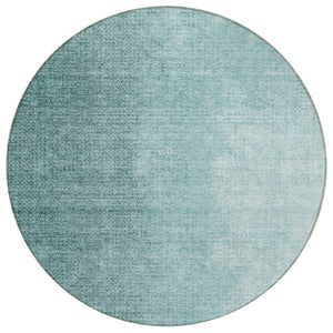 HomeRoots 5' Teal Blue Aqua Abstract Area Rug - Durable, Washable & Stylish for Indoor and Outdoor Spaces 8' Round 588234