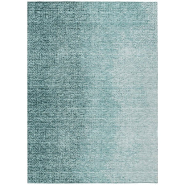 HomeRoots 9' Teal Blue and Aqua Abstract Indoor Outdoor Area Rug - Durable, Washable, Stylish for Any Space 9' X 12' 588236