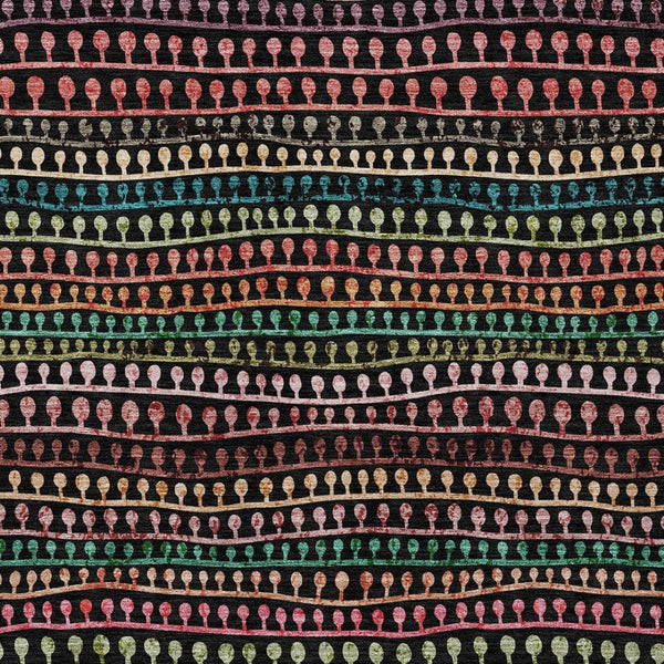 Homeroots 3' Black Green And Gold Striped Washable Area Rug - Stylish Indoor/Outdoor Design For Modern Spaces 3' X 5' Polyester 588238