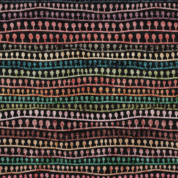 Homeroots 3' Black Green And Gold Striped Washable Area Rug - Stylish Indoor/Outdoor Design For Modern Spaces 5' X 8' Polyester 588239