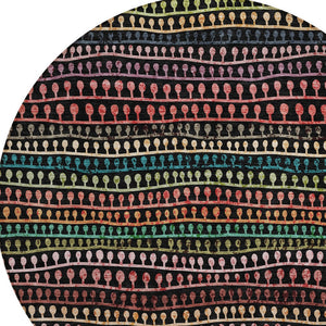 Homeroots 3' Black Green And Gold Striped Washable Area Rug - Stylish Indoor/Outdoor Design For Modern Spaces 8' Round Polyester 588240