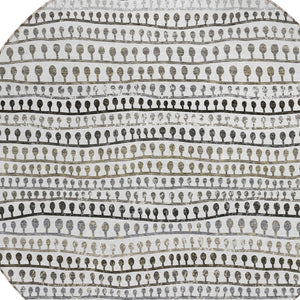 Homeroots 3' Black Green And Gold Striped Washable Area Rug - Stylish Indoor/Outdoor Design For Modern Spaces 8' Round Polyester 588246