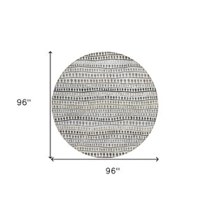 Homeroots 3' Black Green And Gold Striped Washable Area Rug - Stylish Indoor/Outdoor Design For Modern Spaces 8' Round Polyester 588246