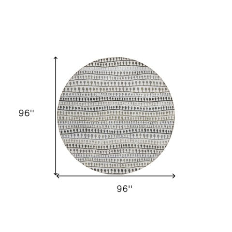 Homeroots 3' Black Green And Gold Striped Washable Area Rug - Stylish Indoor/Outdoor Design For Modern Spaces 8' Round Polyester 588246