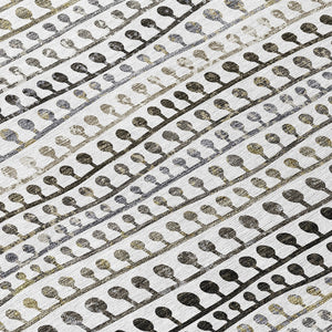 Homeroots 3' Black Green And Gold Striped Washable Area Rug - Stylish Indoor/Outdoor Design For Modern Spaces 8' X 10' Polyester 588247