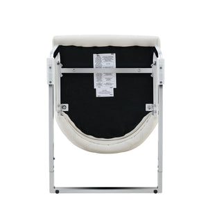 English Elm Dining Chairs Set Of 4 - Modern High-Back White Faux Leather With Gold Mesh And Chrome Accents W3493P356224