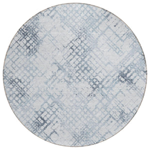 HomeRoots 5' Navy Blue and Sky Blue Geometric Area Rug – Durable, Washable Design for Indoor and Outdoor Use 8' Round 588258