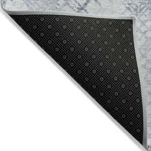 HomeRoots 5' Navy Blue and Sky Blue Geometric Area Rug – Durable, Washable Design for Indoor and Outdoor Use 8' X 10' 588259