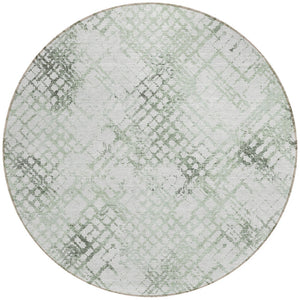 Homeroots 3' Stylish Navy Blue And Sky Blue Geometric Washable Area Rug For Indoor And Outdoor Spaces 8' Round Polyester 588264