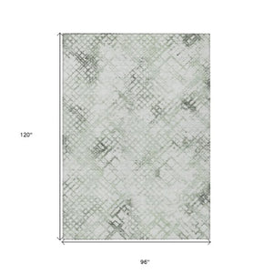 Homeroots 3' Stylish Navy Blue And Sky Blue Geometric Washable Area Rug For Indoor And Outdoor Spaces 8' X 10' Polyester 588265