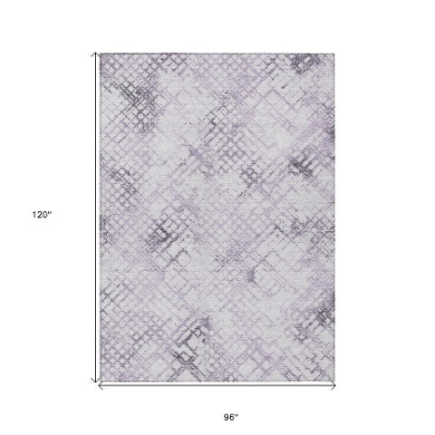 Homeroots 3' Stylish Navy Blue And Sky Blue Geometric Washable Area Rug For Indoor And Outdoor Spaces 8' X 10' Polyester 588277