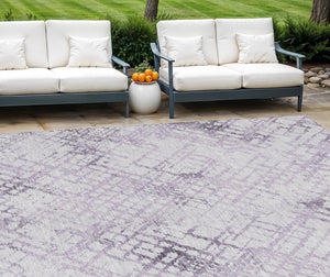 Homeroots 3' Stylish Navy Blue And Sky Blue Geometric Washable Area Rug For Indoor And Outdoor Spaces 9' X 12' Polyester 588278