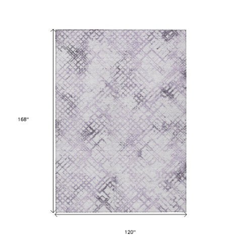 Homeroots 3' Stylish Navy Blue And Sky Blue Geometric Washable Area Rug For Indoor And Outdoor Spaces 10' X 14' Polyester 588279