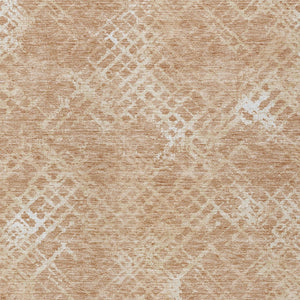 Homeroots 3' Stylish Beige Tan And Ivory Geometric Washable Area Rug For Indoor And Outdoor Spaces 3' X 5' Polyester 588298