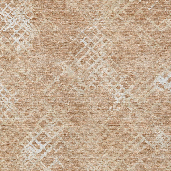 Homeroots 3' Stylish Beige Tan And Ivory Geometric Washable Area Rug For Indoor And Outdoor Spaces 10' X 14' Polyester 588303