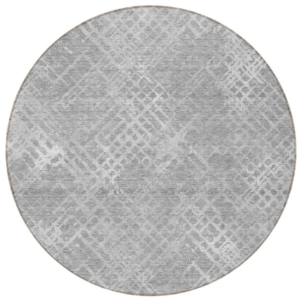 Homeroots 3' Stylish Beige Tan And Ivory Geometric Washable Area Rug For Indoor And Outdoor Spaces 8' Round Polyester 588312