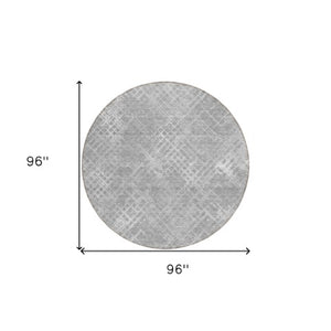 Homeroots 3' Stylish Beige Tan And Ivory Geometric Washable Area Rug For Indoor And Outdoor Spaces 8' Round Polyester 588312