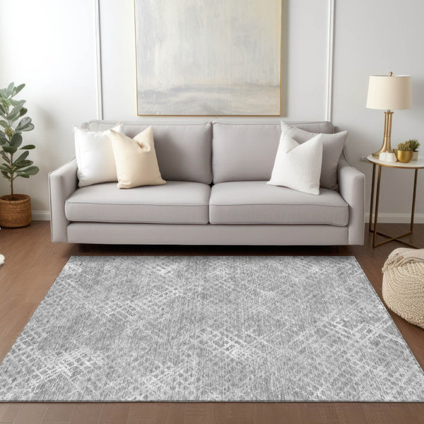 Homeroots 3' Stylish Beige Tan And Ivory Geometric Washable Area Rug For Indoor And Outdoor Spaces 10' X 14' Polyester 588315