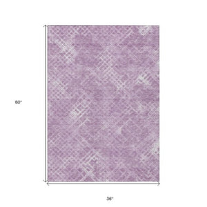 Homeroots 3' Stylish Beige Tan And Ivory Geometric Washable Area Rug For Indoor And Outdoor Spaces 3' X 5' Polyester 588316