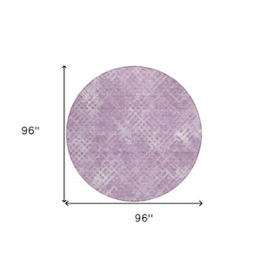 Homeroots 3' Stylish Beige Tan And Ivory Geometric Washable Area Rug For Indoor And Outdoor Spaces 8' Round Polyester 588318