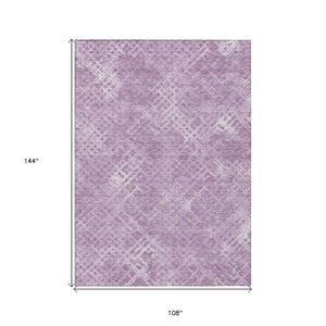 Homeroots 3' Stylish Beige Tan And Ivory Geometric Washable Area Rug For Indoor And Outdoor Spaces 9' X 12' Polyester 588320