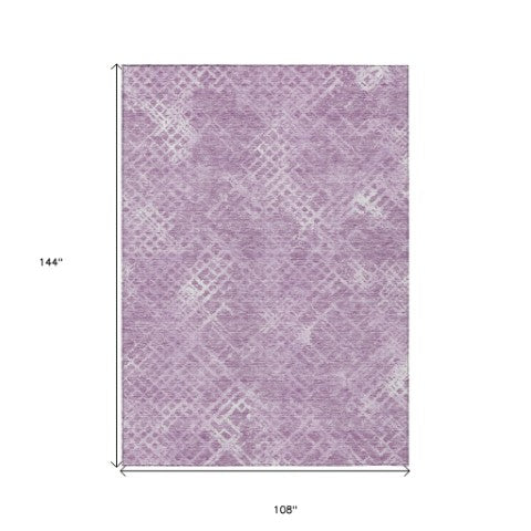 Homeroots 3' Stylish Beige Tan And Ivory Geometric Washable Area Rug For Indoor And Outdoor Spaces 9' X 12' Polyester 588320