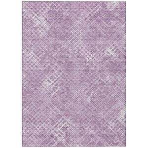 HomeRoots 9' Stylish Lavender and Ivory Geometric Indoor Outdoor Area Rug for Easy Care and Modern Living 9' X 12' 588320