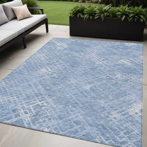 Homeroots 3' Stylish Beige Tan And Ivory Geometric Washable Area Rug For Indoor And Outdoor Spaces 5' X 8' Polyester 588323