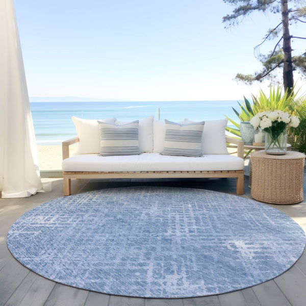 Homeroots 3' Stylish Beige Tan And Ivory Geometric Washable Area Rug For Indoor And Outdoor Spaces 8' Round Polyester 588324