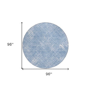 Homeroots 3' Stylish Beige Tan And Ivory Geometric Washable Area Rug For Indoor And Outdoor Spaces 8' Round Polyester 588324