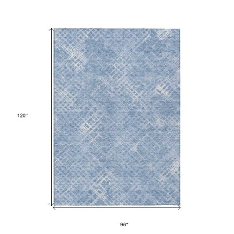 Homeroots 3' Stylish Beige Tan And Ivory Geometric Washable Area Rug For Indoor And Outdoor Spaces 8' X 10' Polyester 588325