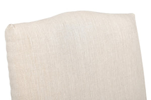 HomeRoots Set of Two Elegant Linen and Leather Upholstered Dining Chairs in Cream and Brown for Versatile Style 588329
