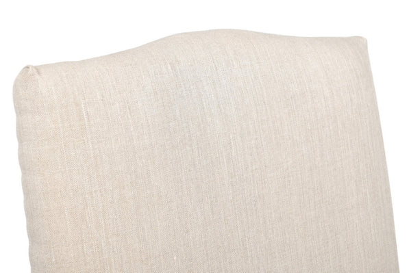 HomeRoots Set of Two Elegant Linen and Leather Upholstered Dining Chairs in Cream and Brown for Versatile Style 588329