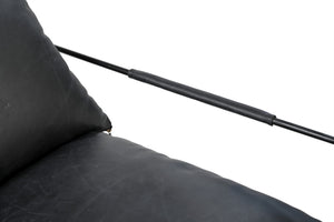 Homeroots 28" Black Genuine Leather Distressed Arm Chair - Stylish Comfort For Living Room Or Office Spaces   588331