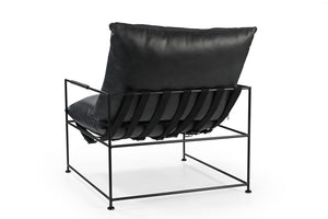 Homeroots 28" Black Genuine Leather Distressed Arm Chair - Stylish Comfort For Living Room Or Office Spaces   588331